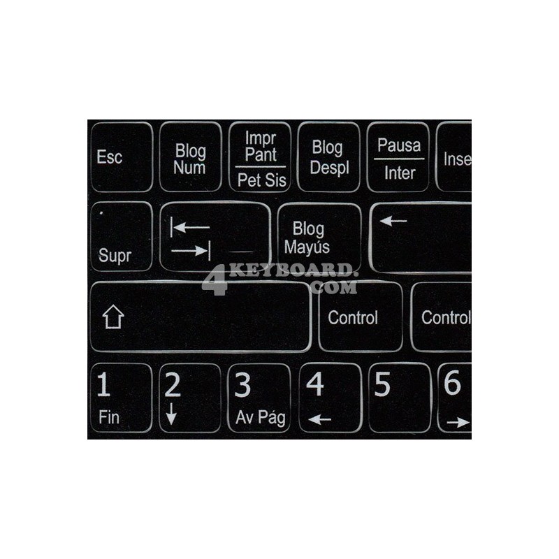 Function keys Spanish language non-transparent keyboard sticker Function keys Spanish language non-transparent keyboard sticker