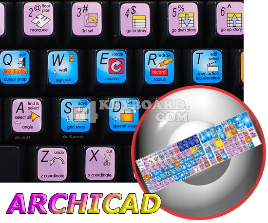 Graphisoft ArchiCAD keyboard sticker