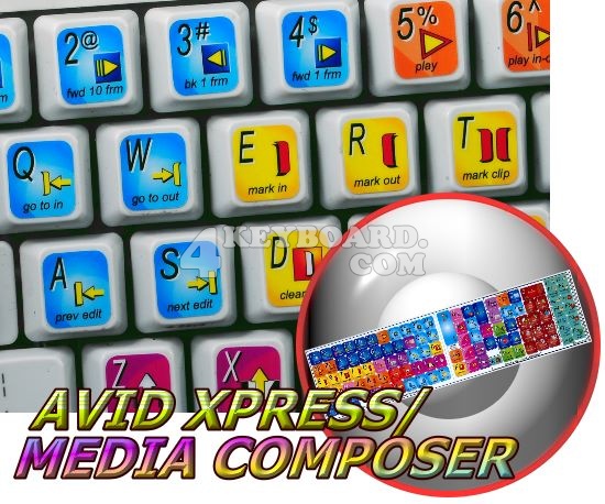 Avid Xpress/Media Composer keyboard stickers Avid Xpress/Media Composer keyboard stickers