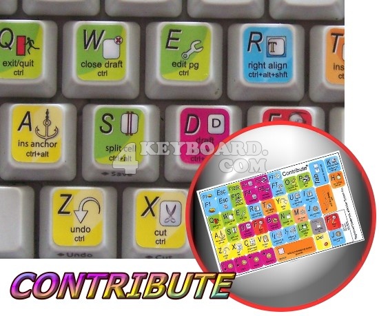 Adobe Contribute keyboard stickers