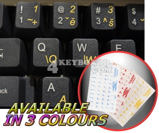 Czech transparent keyboard stickers