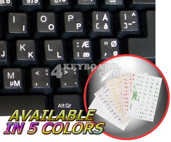 Danish transparent keyboard sticker
