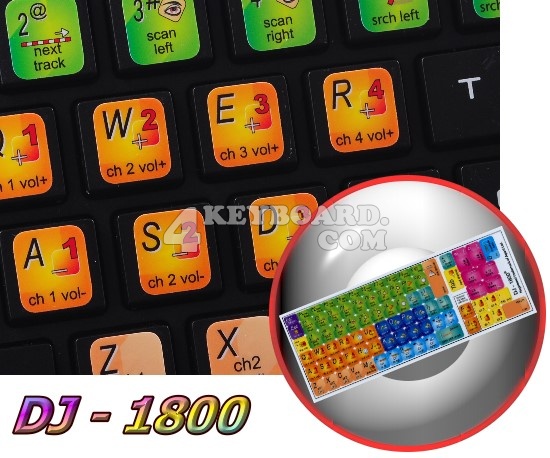 DJ-1800 keyboard sticker