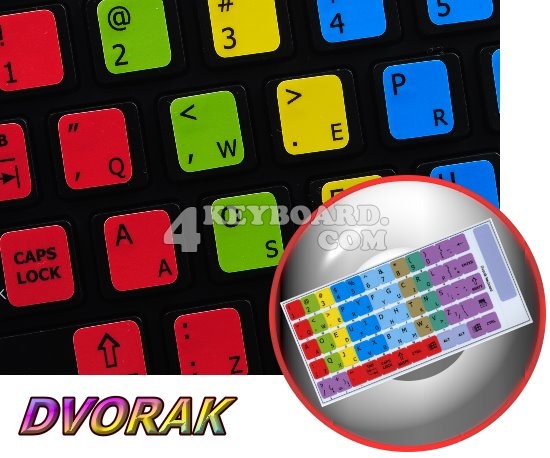 Learning Dvorak keyboard sticker