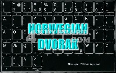 Click to enlarge Norwegian Dvorak keyboard stickers
