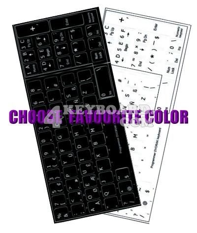 Click to enlarge Programmer Dvorak keyboard stickers