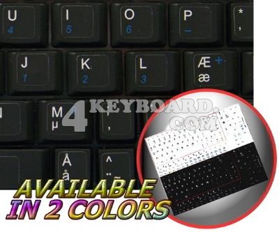 Danish Netbook keyboard stickers