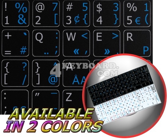 Programmer Dvorak - English non-transparent stickers 14x14