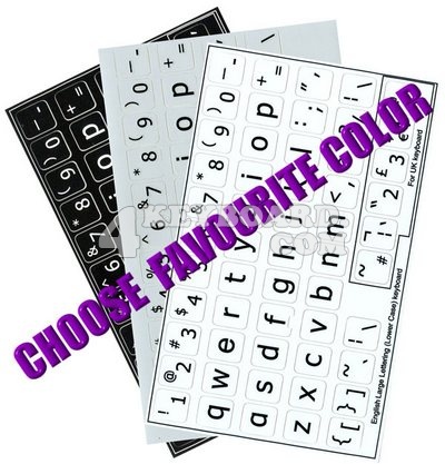 Click to enlarge English US LARGE LETTERING keyboard stickers