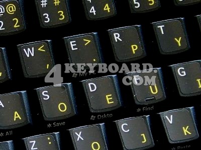 English - Dvorak non-transparent keyboard sticker