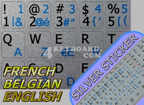 French(Belgian)-English non-transparent stickers silver French(Belgian)-English non-transparent stickers silver