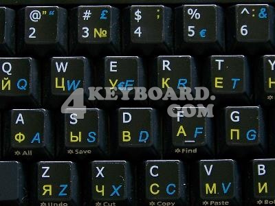 Russian - Italian - English non-transparent keyboard sticker