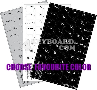 Click to enlarge English UK keyboard sticker