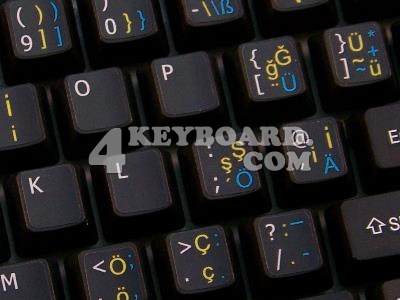 German - TurkishQ - English non-transparent keyboard sticker