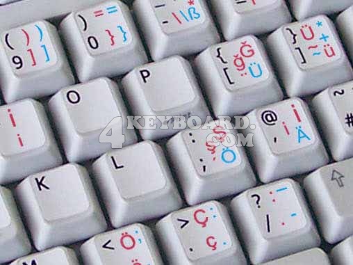 German - TurkishQ - English non-transparent keyboard sticker