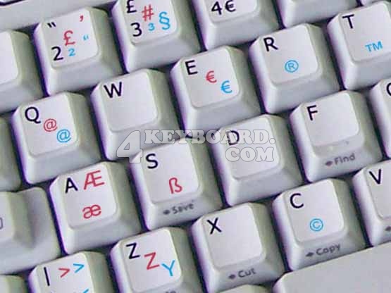 German - TurkishQ - English non-transparent keyboard sticker