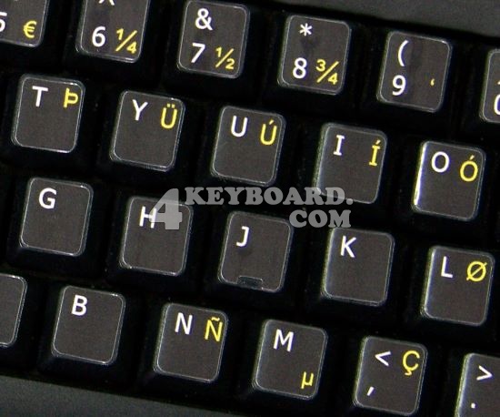 English US International non-transparent keyboard sticker