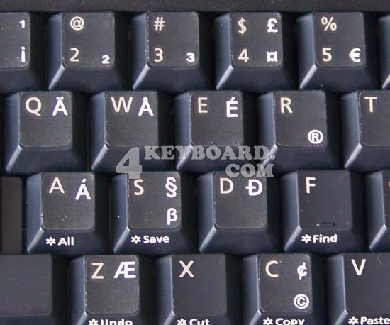 English US International keyboard stickers