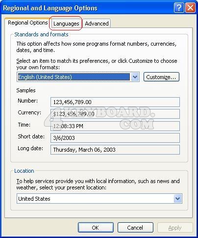 Languages tab.
