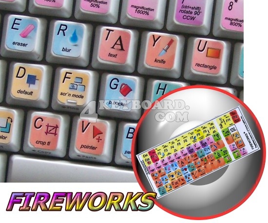 Adobe Fireworks keyboard sticker