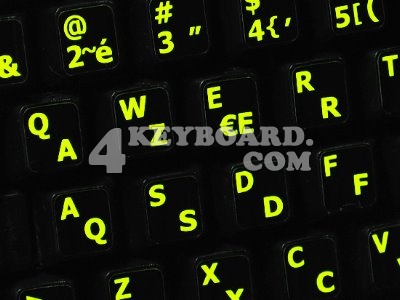 French AZERTY - English US Glowing sticker