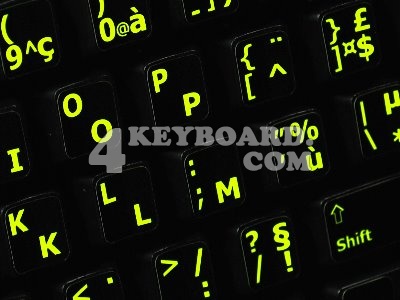 French AZERTY - English US Glowing sticker