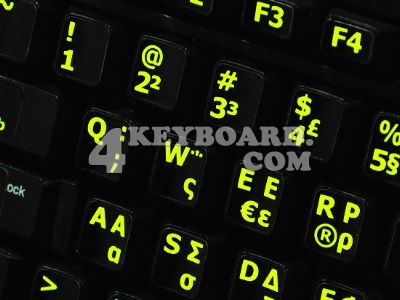 Laptop Computer Keyboard Stickers on Greek   English Us Glowing Fluorescent Keyboard Stickers Are Vibrant