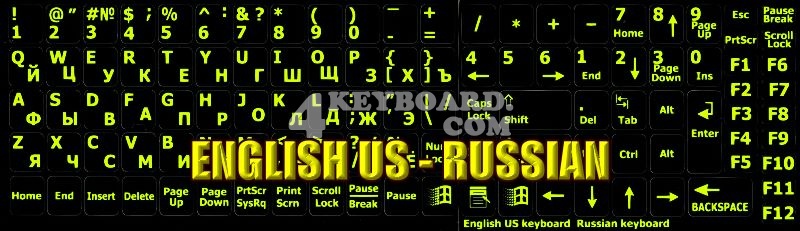 Russian - English US Glowing sticker