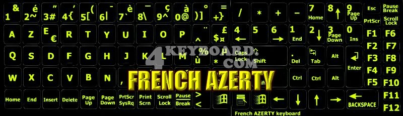 French AZERTY Glowing sticker