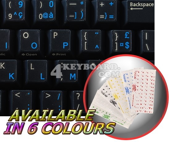 French AZERTY transparent keyboard stickers