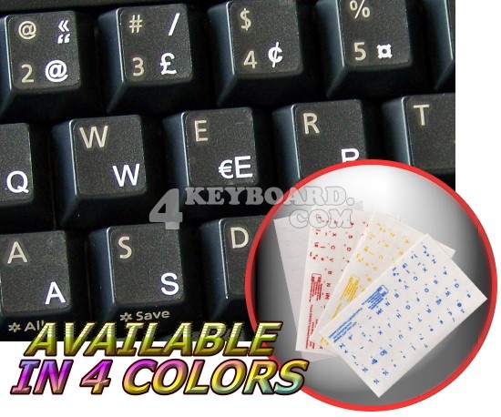 French QWERTY transparent keyboard stickers