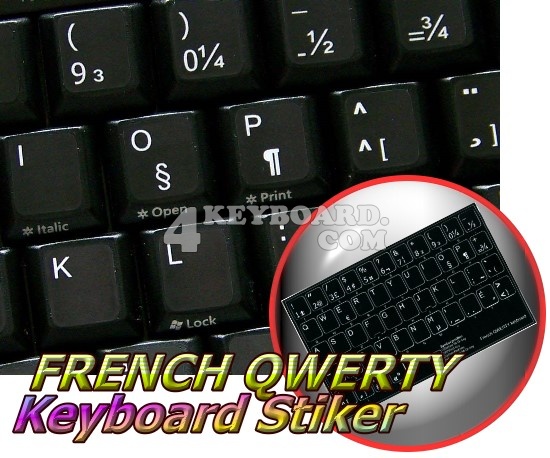 French QWERTY non-transparent keyboard sticker