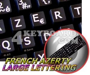 French AZERTY LARGE LETTERING Keyboard Stickers (Upper case)