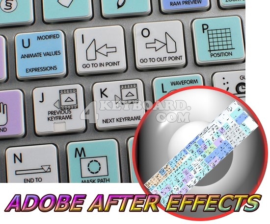 Adobe After Effects Galaxy series keyboard stickers Apple size