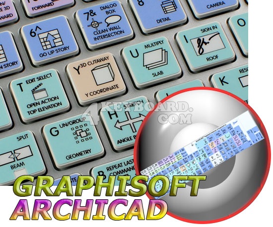 ArchiCAD Galaxy series keyboard stickers Apple size