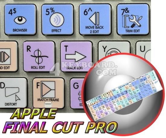 Apple Final Cut Pro Galaxy series keyboard stickers Apple size