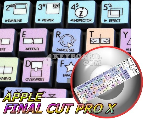 Apple Final Cut Pro X Galaxy series keyboard stickers 12x12 size