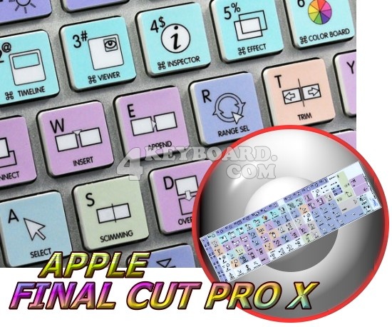 Apple Final Cut Pro X Galaxy series keyboard stickers Apple size
