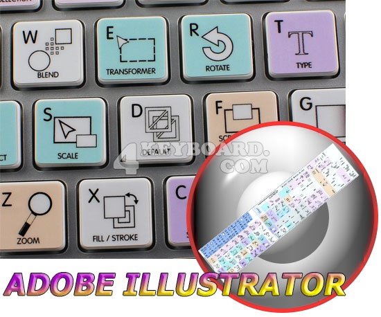 Adobe Illustrator Galaxy series keyboard stickers Apple size