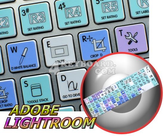 Adobe Lightroom Galaxy series keyboard stickers Apple size
