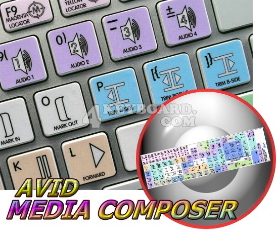Avid Media Composer Galaxy series keyboard stickers Apple size Avid Media Composer Galaxy series keyboard stickers Apple size