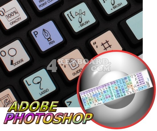 Adobe Photoshop Galaxy series keyboard stickers 12x12 size
