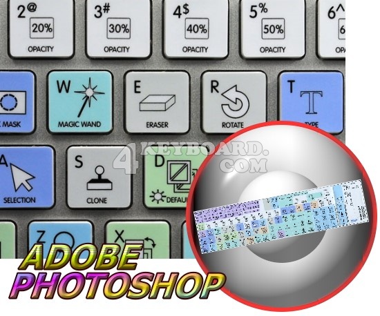 Adobe Photoshop Galaxy series keyboard stickers Apple size