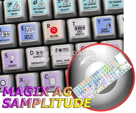Samplitude Galaxy series keyboard stickers 12x12 size