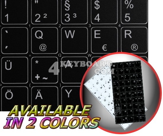 German non-transparent keyboard stickers 14x14