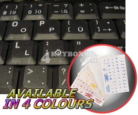 German transparent keyboard stickers