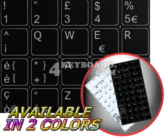 Italian non-transparent keyboard stickers 14x14
