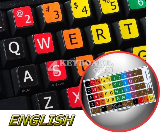 Learning Large Lettering English Colored keyboard stickers