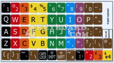 Click to enlarge Learning Large Lettering English Colored keyboard stickers