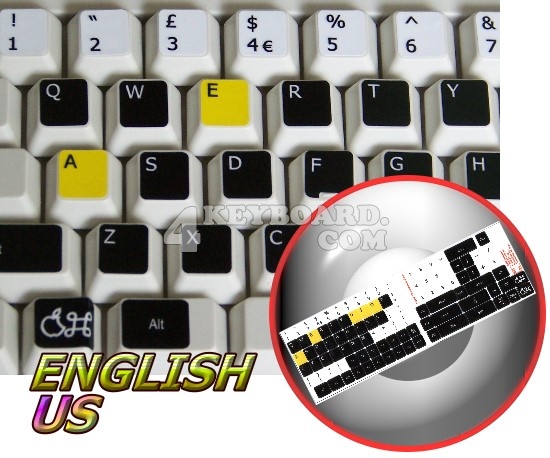 Learning English US colored Mac (Apple) keyboard stickers